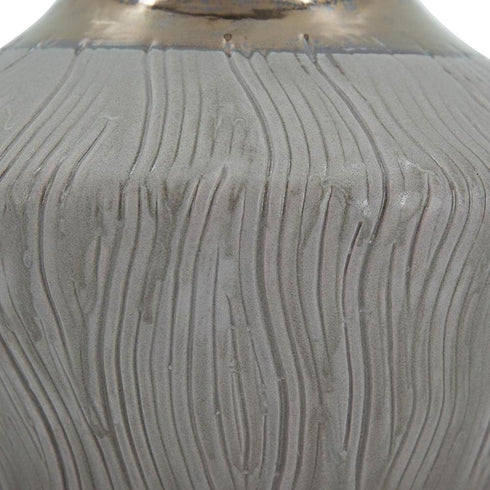 7" Bronze And Gray Ceramic Round Table Vase