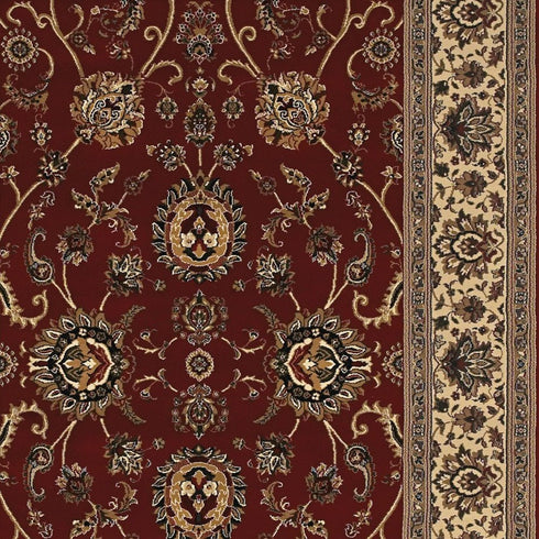 8' X 11' Red And Ivory Oriental Area Rug