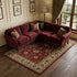 8' X 11' Red And Ivory Oriental Area Rug