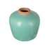 8" Blue And Brown Mottled Ceramic Round Table Vase