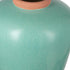 9" Natural And Teal Blue Ceramic Round Table Vase