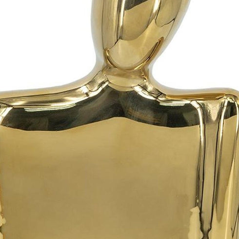 10" Gold Ceramic Modern Abstract Table Vase
