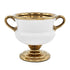 7" White And Gold Ceramic Amphora Urn