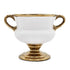 7" White And Gold Ceramic Amphora Urn