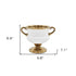 7" White And Gold Ceramic Amphora Urn