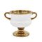 6" White And Gold Amphora Ceramic Table Vase
