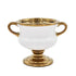 6" White And Gold Amphora Ceramic Table Vase