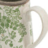 7" Green And White Leaf Ceramic Round Jug Vase