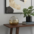 9" Clear And Brown Ombre Glass Round Table Vase