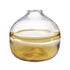 9" Clear And Brown Ombre Glass Round Table Vase