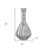 10" Antiqued Silver Glass Round Table Vase