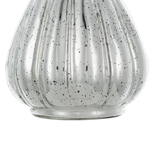 10" Antiqued Silver Glass Round Table Vase