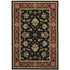 8' X 11' Black And Red Floral Area Rug