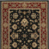 8' X 11' Black And Red Floral Area Rug