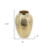 13" Gold Hammered Aluminum Urn Table Vase