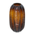 11" Burnt Umber Glass Textured Round Table Vase