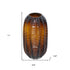 11" Burnt Umber Glass Textured Round Table Vase
