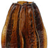 8" Burnt Umber Glass Textured Wavy Table Vase