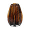 8" Burnt Umber Glass Textured Wavy Table Vase