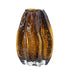 8" Burnt Umber Glass Textured Wavy Table Vase