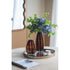 8" Burnt Umber Glass Textured Wavy Table Vase