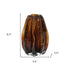 8" Burnt Umber Glass Textured Wavy Table Vase