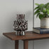 8" Amber And Clear Abstract Glass Cylinder Table Vase