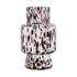 10" Amber And Clear Abstract Glass Cylinder Table Vase