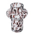8" Amber And Clear Abstract Glass Cylinder Table Vase