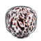 6" Amber And Clear Abstract Glass Round Table Vase