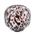 6" Amber And Clear Abstract Glass Round Table Vase