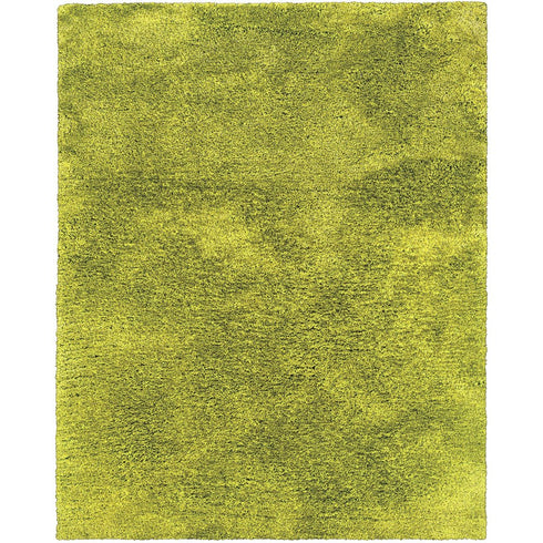 8' X 11' Green Shag Hand Tufted Area Rug