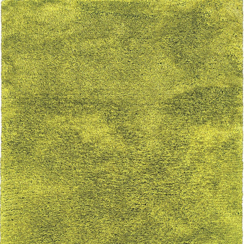 8' X 11' Green Shag Hand Tufted Area Rug