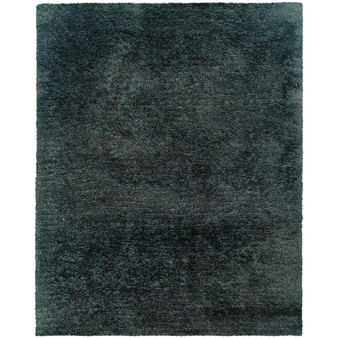8' X 11' Charcoal Shag Hand Tufted Area Rug