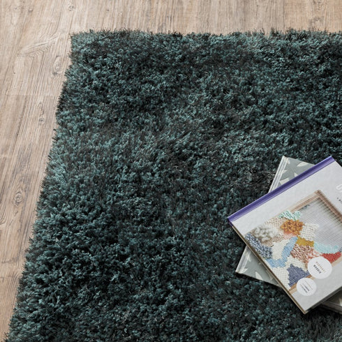 8' X 11' Charcoal Shag Hand Tufted Area Rug