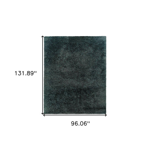 8' X 11' Charcoal Shag Hand Tufted Area Rug