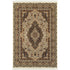 8' X 11' Ivory Black And Brown Medallion Area Rug With Fringe