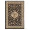 8' X 11' Ivory And Dark Blue Medallion Area Rug With Fringe