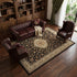 8' X 11' Ivory And Dark Blue Medallion Area Rug With Fringe