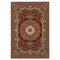 8' X 11' Black Red And Tan Medallion Area Rug With Fringe