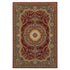 8' X 11' Black Red And Tan Medallion Area Rug With Fringe