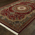 8' X 11' Black Red And Tan Medallion Area Rug With Fringe