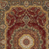 8' X 11' Black Red And Tan Medallion Area Rug With Fringe