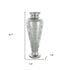 20" Antiqued Silver Etched Floral Glass Round Table Vase