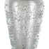 20" Antiqued Silver Etched Floral Glass Round Table Vase