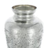 20" Antiqued Silver Etched Floral Glass Round Table Vase