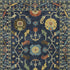 8' X 11' Blue And Gold Oriental Area Rug With Fringe