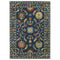 8' X 11' Blue And Gold Oriental Area Rug With Fringe