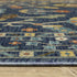 8' X 11' Blue And Gold Oriental Area Rug With Fringe