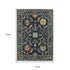 8' X 11' Blue And Gold Oriental Area Rug With Fringe